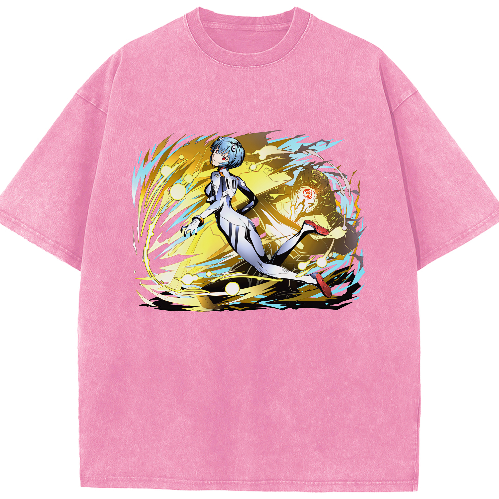 （画像用） EVA 新世紀エヴァンゲリオン 綿100% ヴィンテージ風 半袖Tシャツ（フロントプリント）